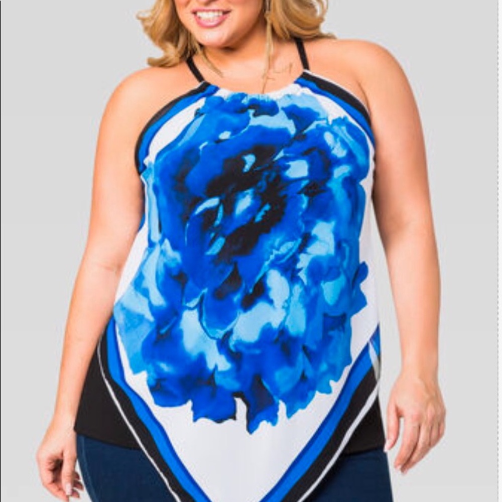 Ashley Stewart Floral Scarf Halter Top NWT.